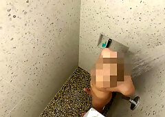 Caught douche bare and masturbating off