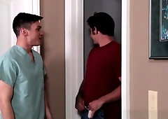 Athletic male nurse riding studs cock