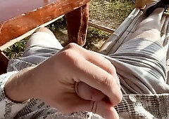 Gay jacking off, nature, onanism