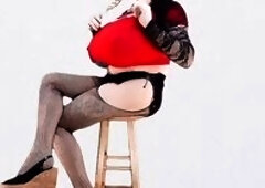 Juggsy is a large melons female masking sissy. Juggsy was gifted a couple of hawt 8 inch wedge heels. Her client simply couldn't expect to watch 