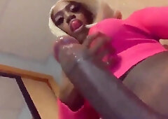 Scorching BIG BLACK COCK she-male