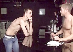 Stylish trio of twinks Alex Adams and friends suck each other off for a double cumshot