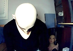 Lina Paige In Bunny May End! Female Mask Girl Removes Her Hand Gloves And Unmasks From Female Masks!