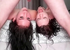2 Whore Cock Pockets: Upside-Down Blowjob Threesome
