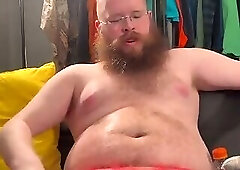 Enjoying some porn, stroking my cock, cumming on a jock