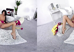 Lovenia Lux in Dark-Haired Babe Performs Striptease - TMWVRNet