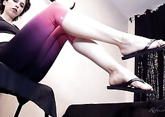 Your shlong’s about to burst over your Domme’s flip-flops