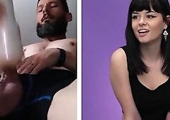 Reaction CFNM baes watching guys jerking