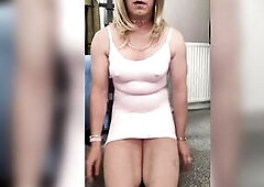 Plugged with my tiny sex-toy and cumming