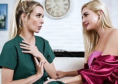 Sexy babes Aiden Ashley and Kenzie Anne eat each other's holes