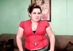 Blond big beautiful woman shows her giant booty and puffy snatch