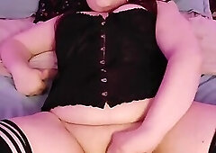 cute trappy goth tgirl Beatrix Turner milks herself