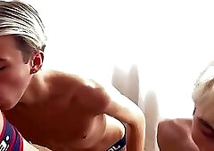 Daddy and his stepsons with big dicks fuck cute guys