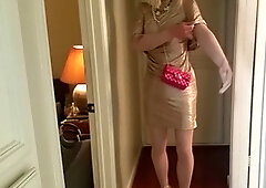 Transformation of silicone suit on Miss Eva Mae in sundress outfit