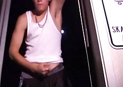 Exhibitionist Lance Jerking Off Outside