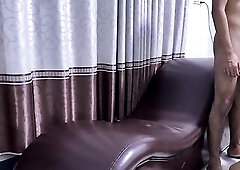 Standing sex with most excellent ally's girlfriend on sofa sex