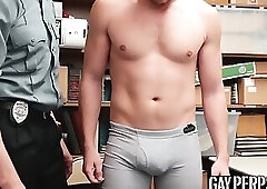 Hairy dicked Criminal Spreads Bare Cock For Hot cop