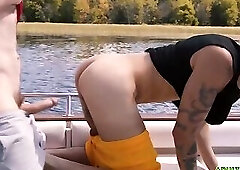 Best buds Marcus McNeil and Angel Elias decide to jerk off together on the boat
