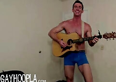 Skinny brunette Cody Wolfe jerking off furiously here