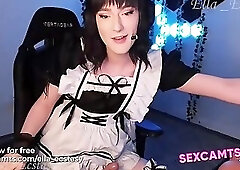 Latina TS Maid Teases Monster Dick in Slutty Cam Show