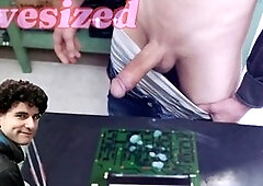 Young man masturbating in solo action with huge cumshots