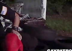 Perp can't outrun the cops and gets fucked during the threeway