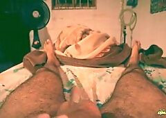 POV chocolate-skinned Camilo destroys condom to fill you with his massive cock