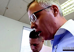 Carla Cox takes on multiple men in a steamy office gangbang