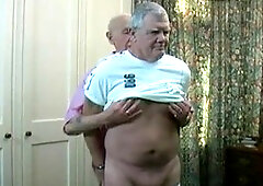 Gay bear enjoying hot oral sex, mature bears in passionate love, and elderly man in gay action