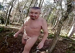 Anal masturbation, in the woods, public