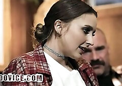 Sexy Playgirl Got Double Dicked By Pervert Aged Neighbors