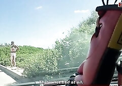 German skinny Tranny picked up for ass fuck at the beach