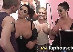 Three MILFs share their paramours fluid in this uncensored XXX porn!