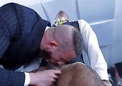 BBK action in a suit with an internal cumshot and some serious deep throat