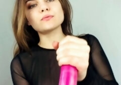 Jessy funny amateur teen brunette toying