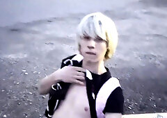 Femboy exhibitionist in public