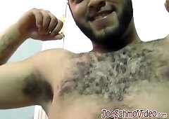 JOE SCHMO VID - Fur covered ebony shirtlifter blown off while jacking