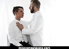 MormonBoyz - Handsome Missionary Boy Cums In A Priest’s Mouth