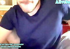 handsome lad strokes his big dick online