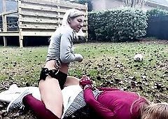 Charlie's relaxing outside when Lora comes up behind her and put a cloth over her throat. Charlie struggles but to no avail. Lora lays her on the