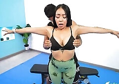 A glamorous, tiny, and sexually excited Colombian mother I'd like to fuck is having a workout with her recent personal coach. That babe wasn'