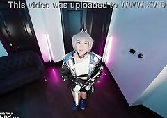 VR Conk: Lustful Oriental In Dress Gives Deepthroat And Cums With Groans In A Game Cosplay Parody