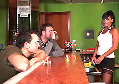 Double fucked barmaid