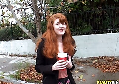 An awesome teen with big bottom Abbey Rain looks good from behind