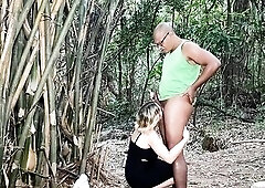 Banging behind the trees in a park with a BBC