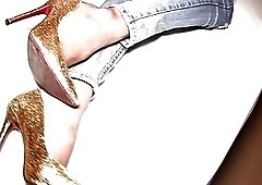 Shemale with beautiful eyes smokes his prick before getting fucked