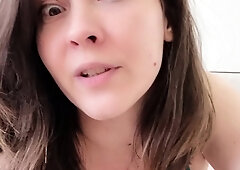 Brunette solo darling masturbating at home