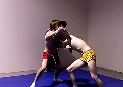 Master Watches His Subs Wrestling Naked
