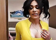 Shemale Porn Video TS Blondie Jade Venus Fucking Bareback Her Horny Tranny GFs In The Shower Hard