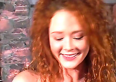 Redheaded American beauty explores anal for the first time in vintage amateur style